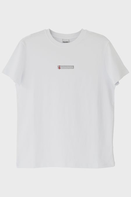 Porte Desenli Nakış Müzik T-Shirt
