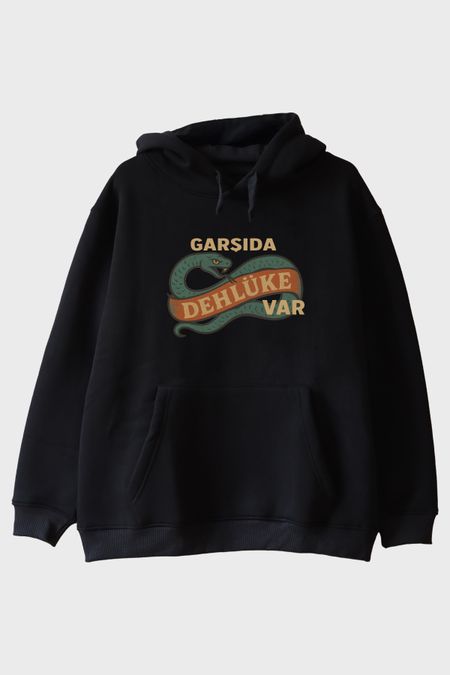 Garşida Dehlüke Siyah Hoodie