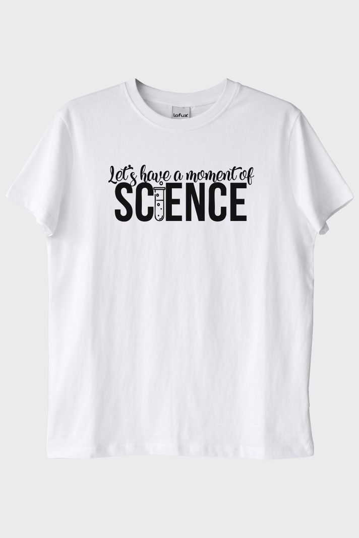 Let's Have a Moment of Science Baskılı Beyaz Tişört ön görsel