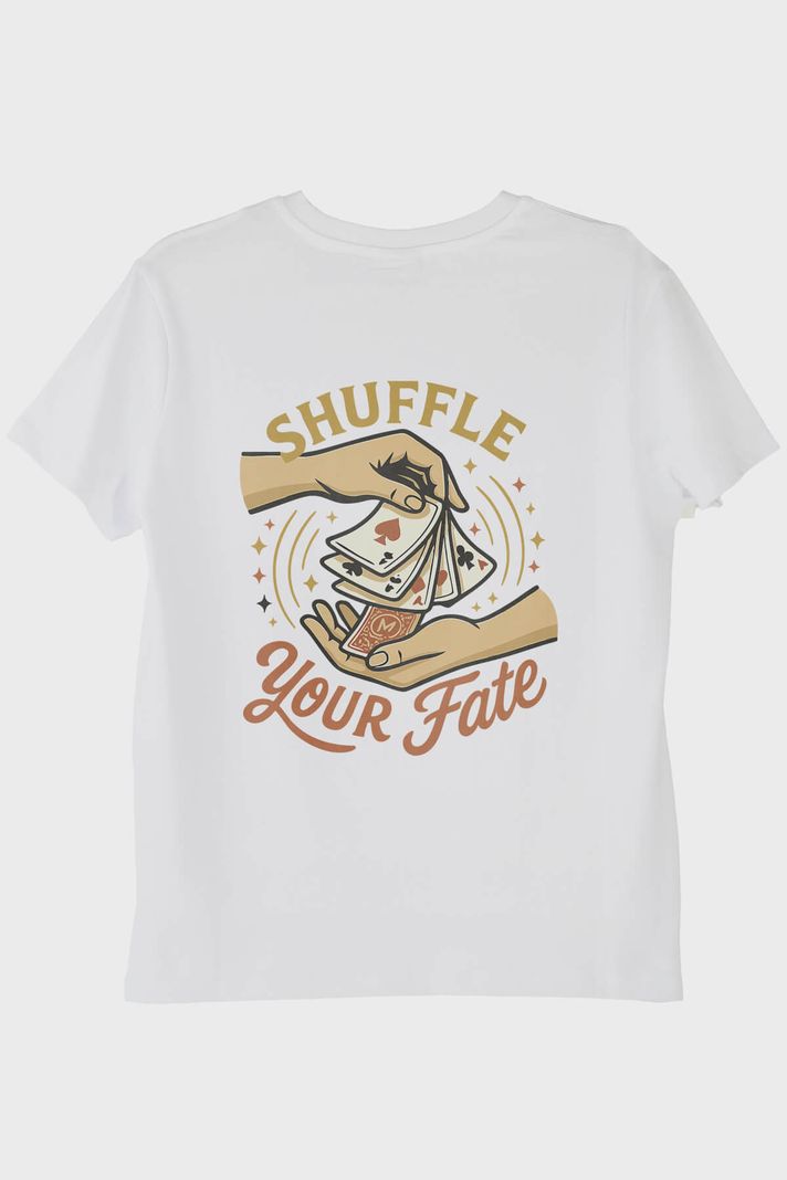 Shuffle Your Fate Beyaz Tişört - 2. görsel