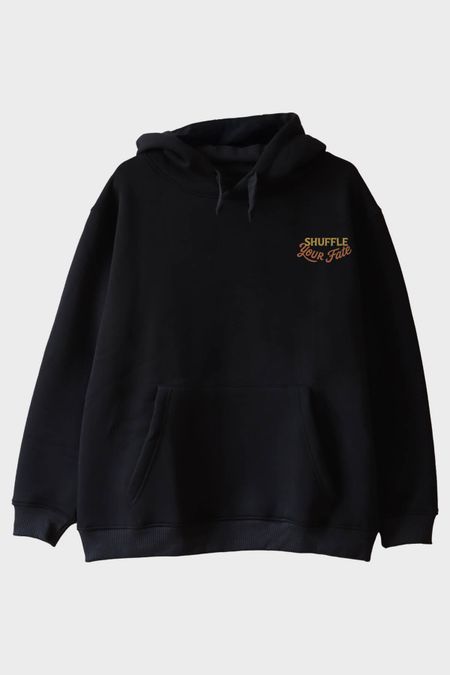 Shuffle Your Fate Siyah Hoodie