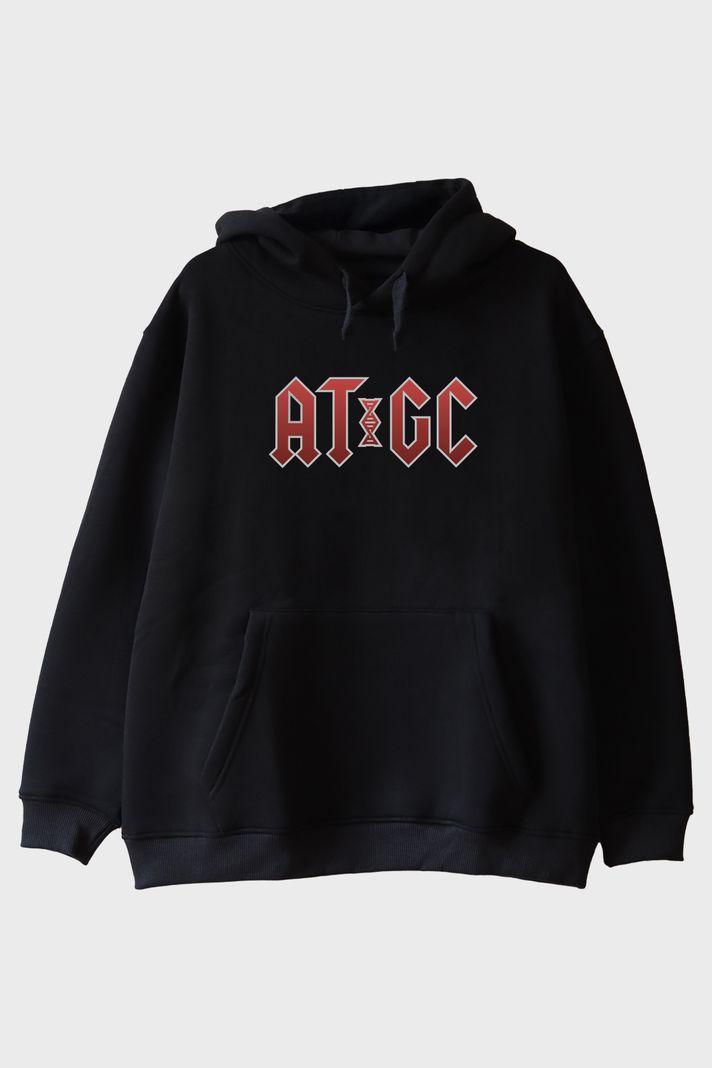 Genetik Kod ATCG Siyah Hoodie ön görsel