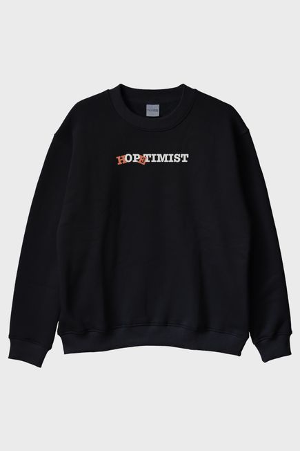 Hopetimist Siyah Bisiklet Yaka Sweatshirt