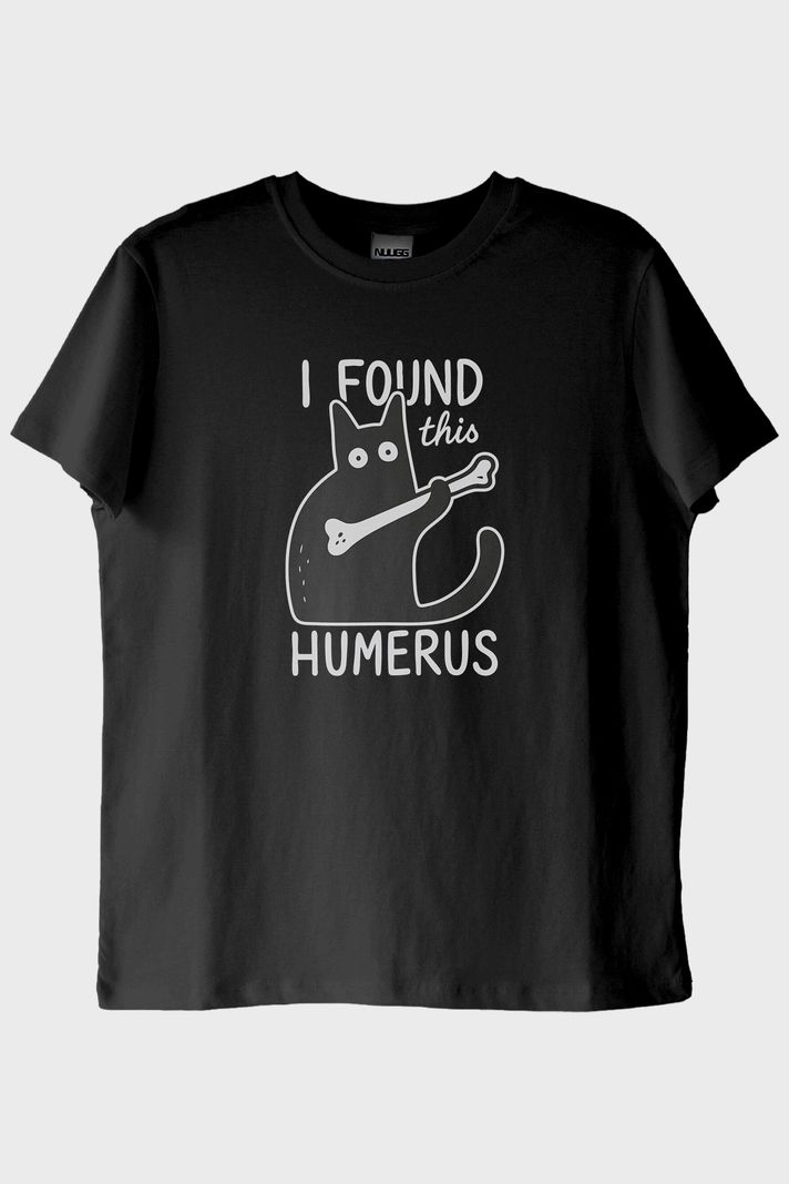 Humerus Mizahi Siyah Tişört ön görsel