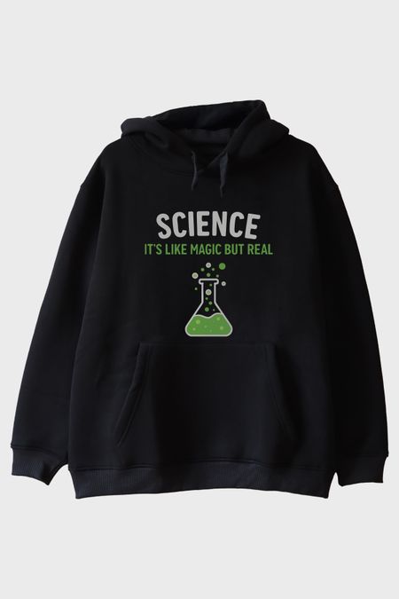 Bilim Sihir Siyah Hoodie