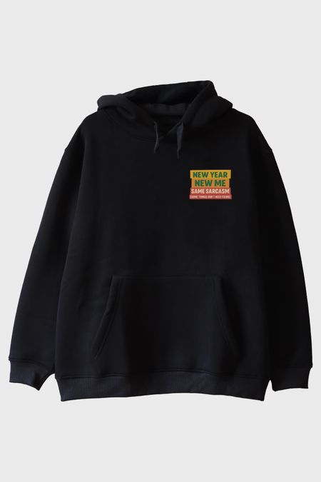 Same Sarcasm Siyah Hoodie