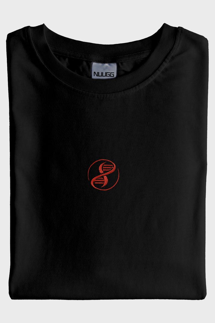 Evrim Ağacı Logolu Nakışlı Siyah T-Shirt - 4. görsel