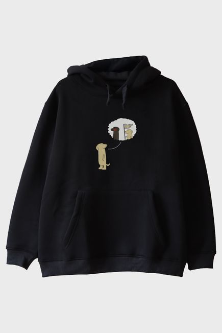 Geldim Gördüm Havladım Siyah Hoodie