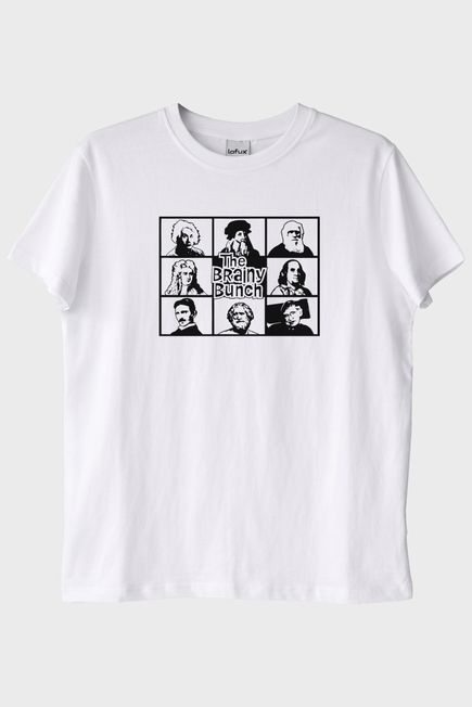 The Brainy Bunch Bilim İnsanları Baskılı Beyaz Tişört