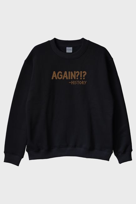 Again History Siyah Bisiklet Yaka Sweatshirt