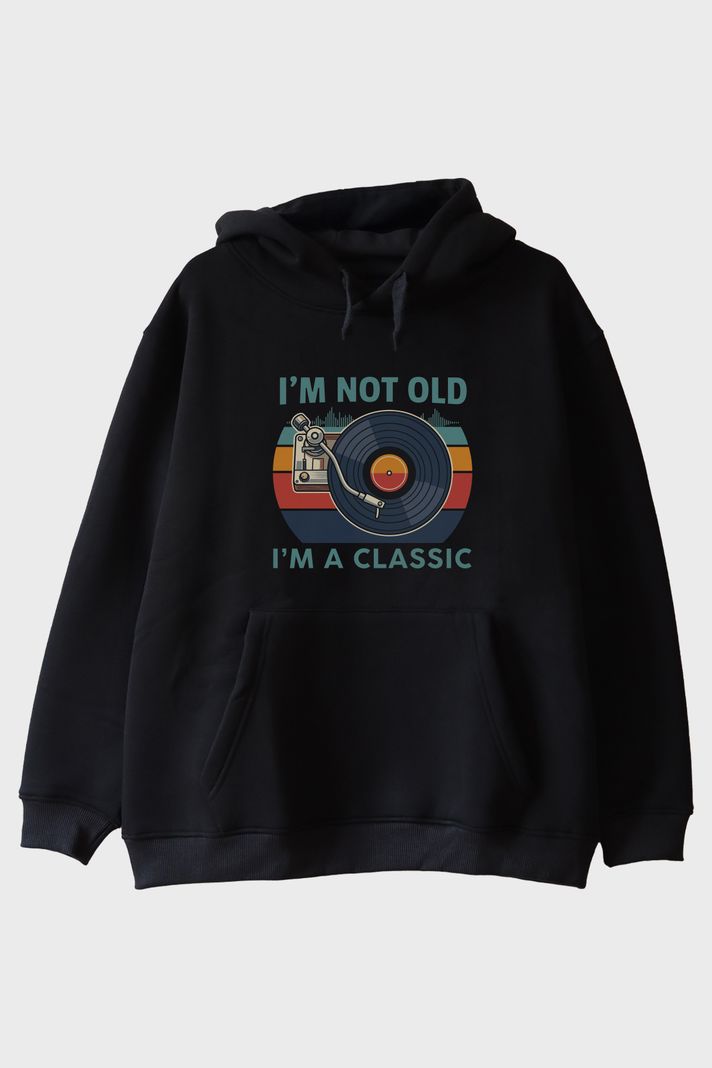 I'm a Classic Siyah Hoodie ön görsel