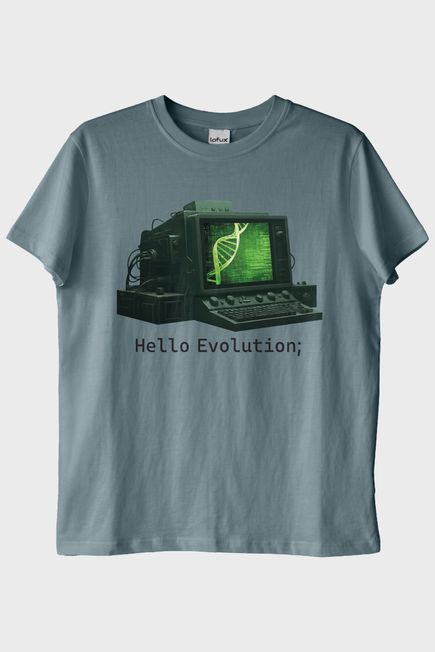 Hello Evolution Mavi Tişört