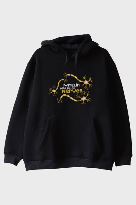 Myelin Sinirlerimi Bozuyor Siyah Hoodie