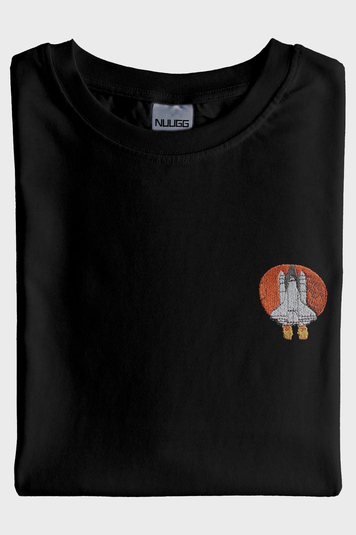 Hedef Mars Nakışlı Siyah T-Shirt - 4. görsel
