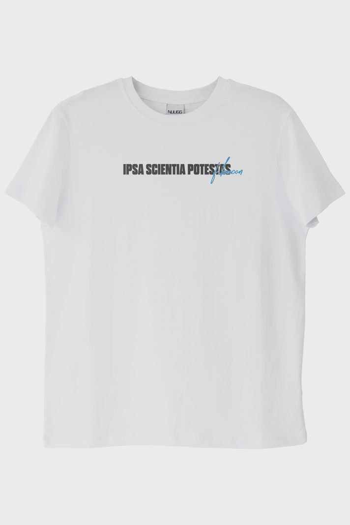 Ipsa Scientia Potestas Est Beyaz Tişört ön görsel