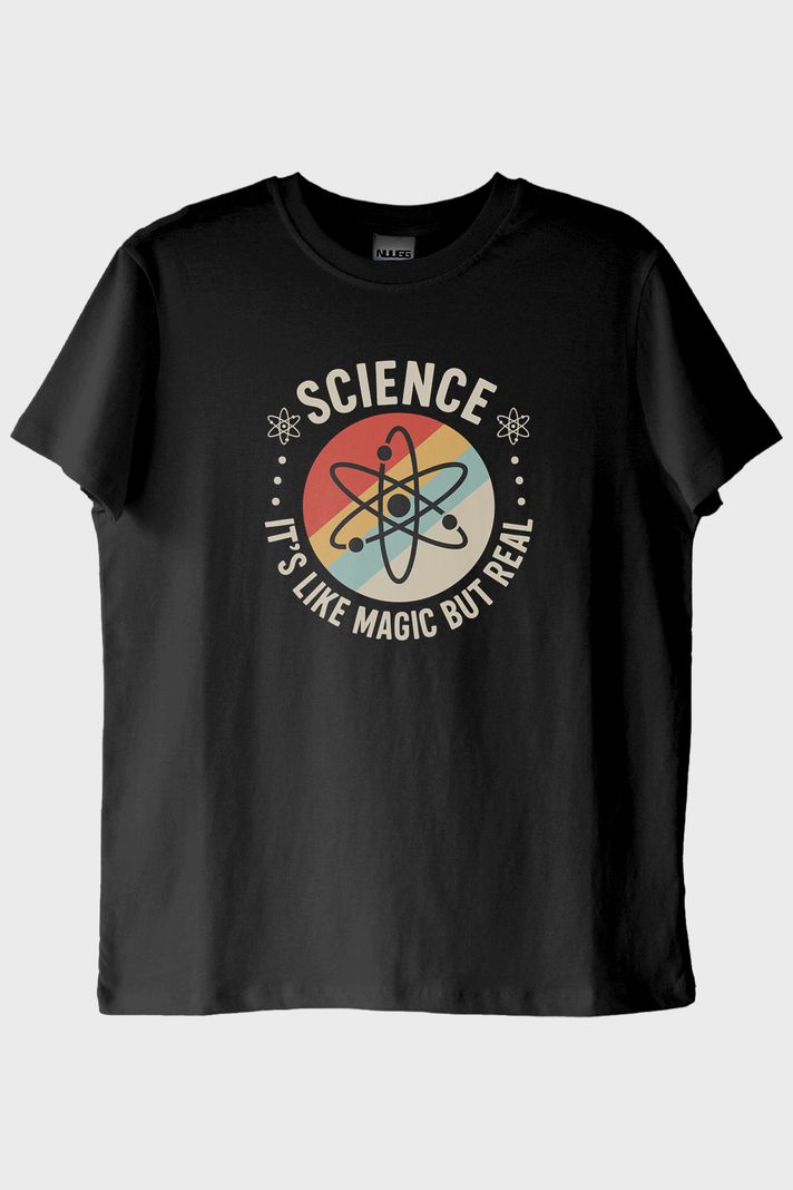 Magic Science Siyah Tişört ön görsel