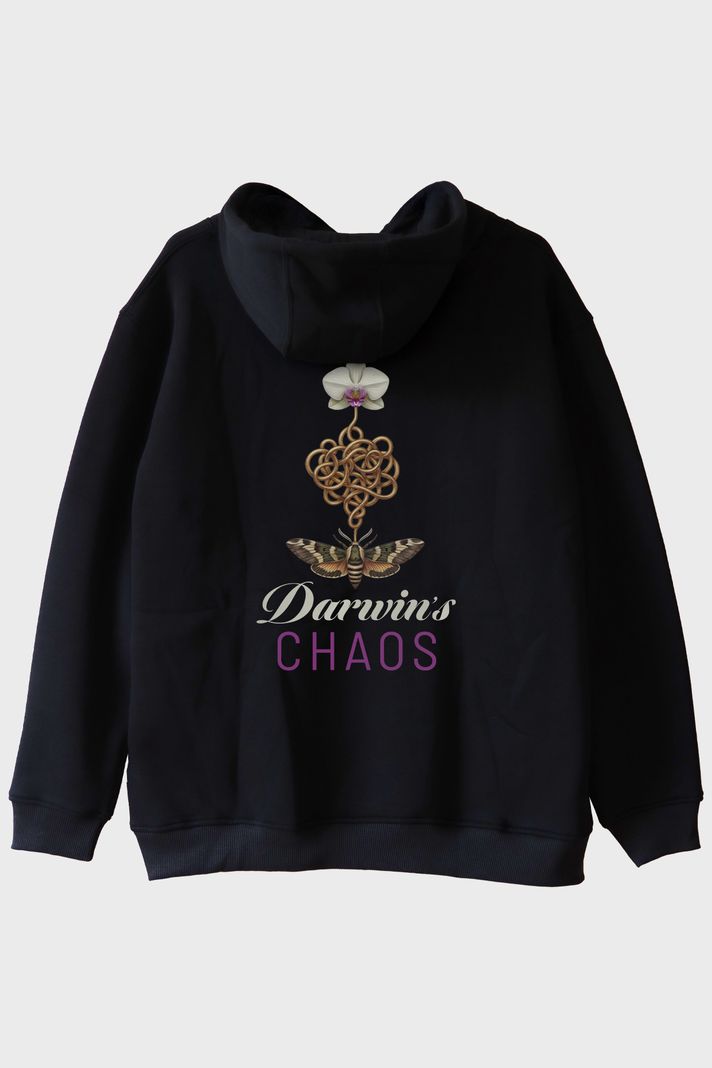 Darwin's Chaos Siyah Hoodie ön görsel