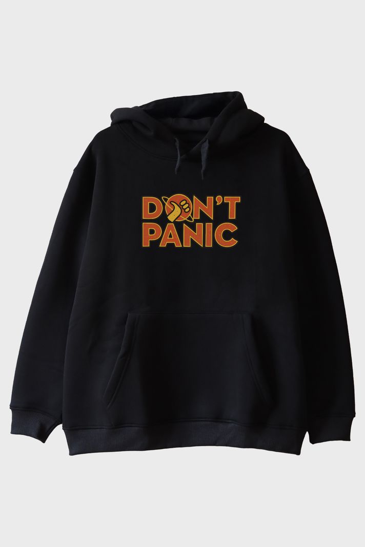 Dont Panic Siyah Hoodie ön görsel