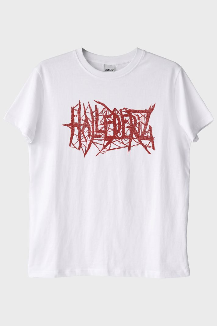 Death Metal Yazılı Beyaz Tişört ön görsel
