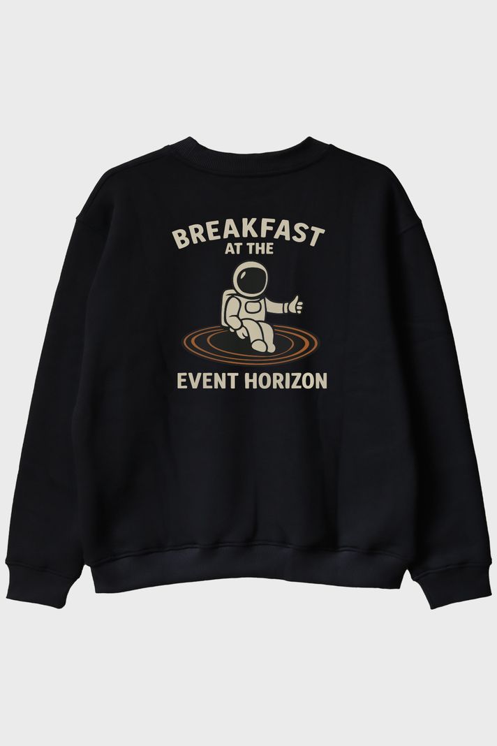 Event Horizon Astronot Siyah Bisiklet Yaka Sweatshirt - 2. görsel