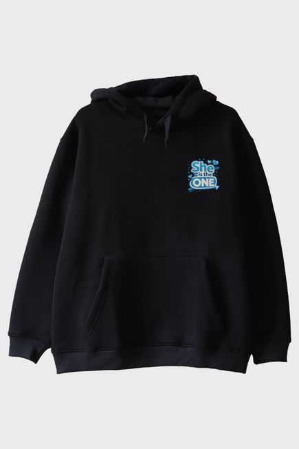 She is the One Siyah Hoodie