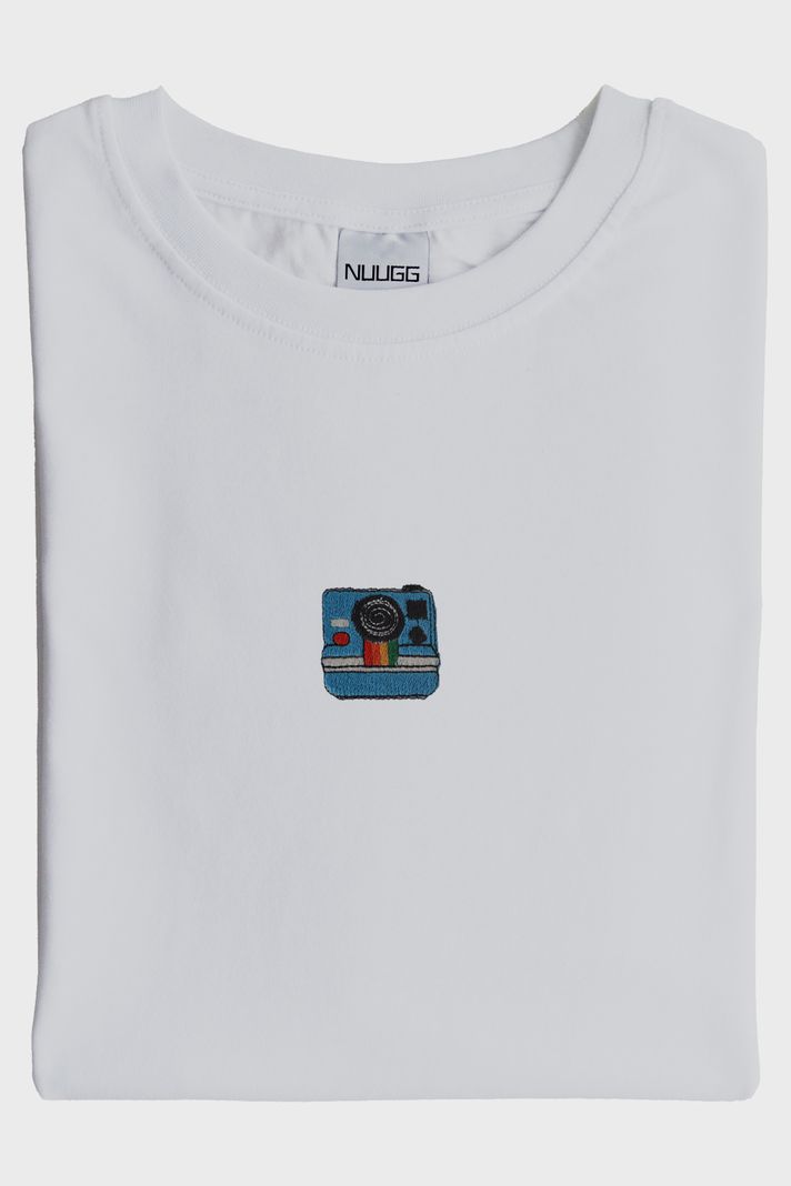Polaroid Kamera Desenli Nakış Tişört - 4. görsel