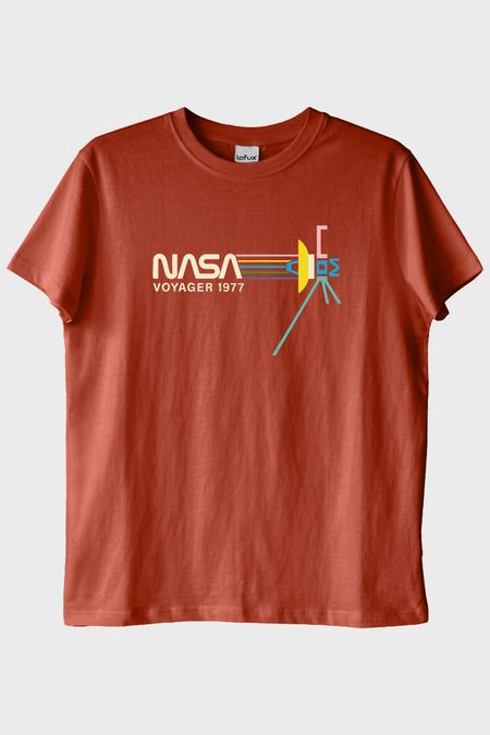 Retro NASA Voyager 1977 Vintage Uzay Tişörtü Kiremit