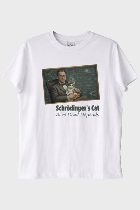 Schrödinger'in Kedisi Beyaz Tişört
