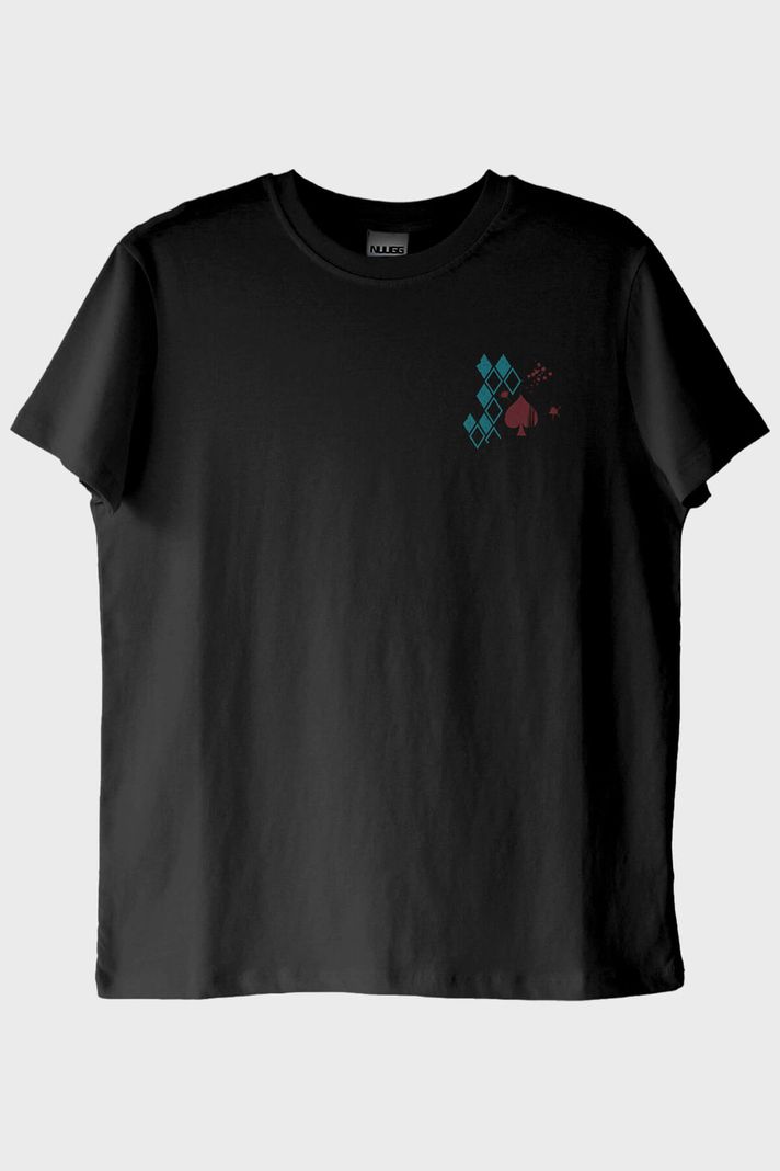 Şans ve Kaos Siyah Tişört ön görsel