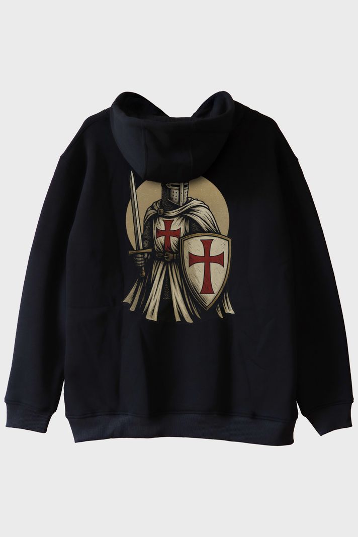 Tapınak Şövalyesi Siyah Hoodie ön görsel