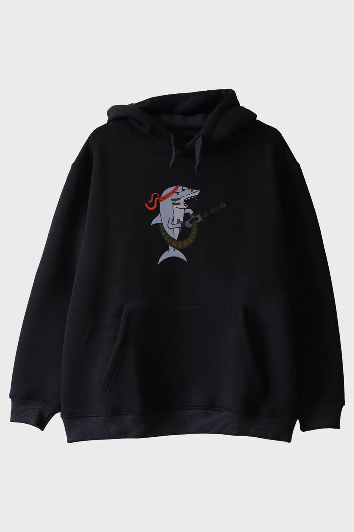 Su Altı Komandosu Siyah Hoodie ön görsel