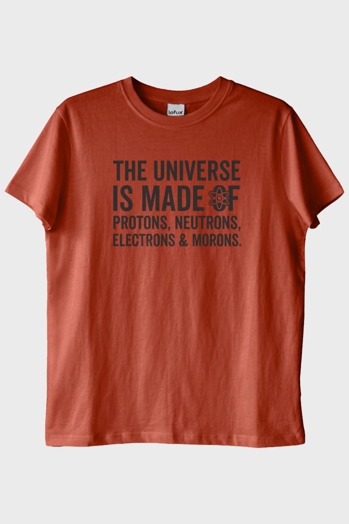 The Universe Is Made Of Protonlar Elektronlar Baskılı Kiremit T-Shirt ön görsel