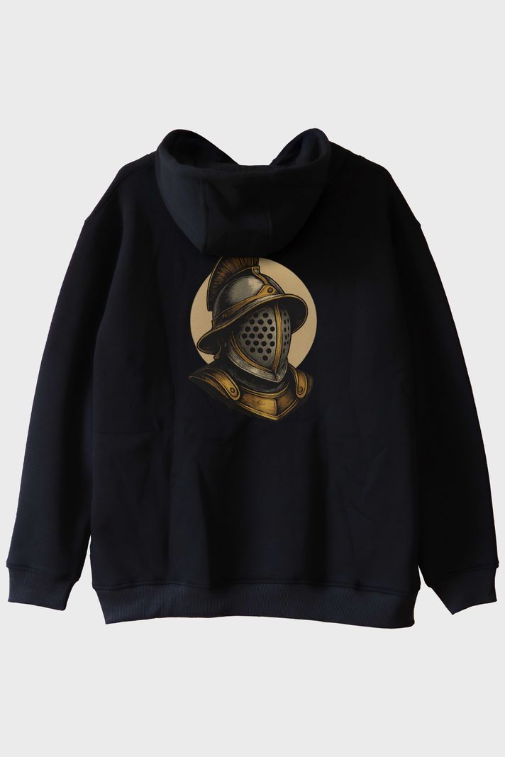 Gladyatör Kaskı Siyah Hoodie ön görsel