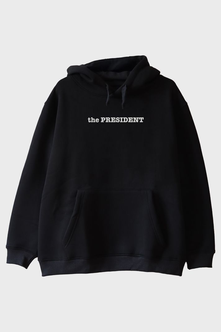 The President Siyah Hoodie ön görsel