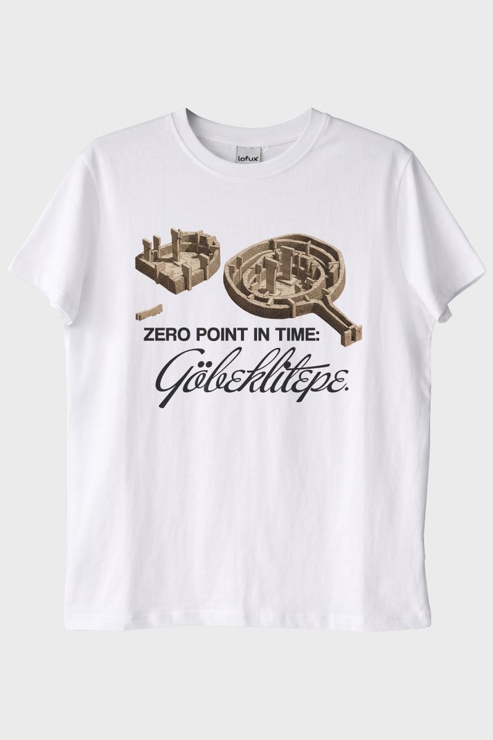 Göbeklitepe Tasarımlı Beyaz Tişört ön görsel