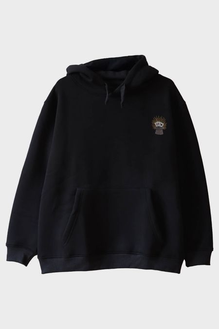 İllüzyon Kristal Küre Siyah Hoodie