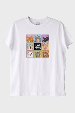 Cat Moods Beyaz Tişört