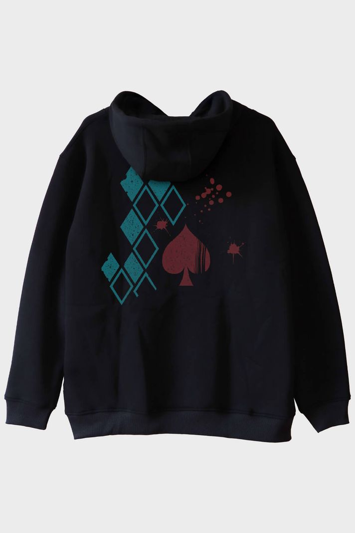 Şans ve Kaos Siyah Hoodie - 2. görsel