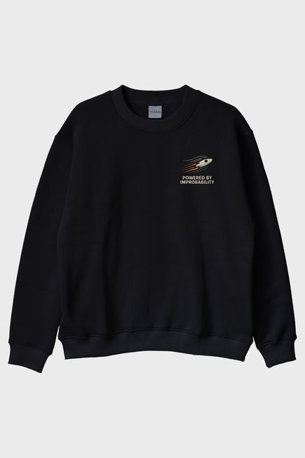 Improbability Roket Siyah Bisiklet Yaka Sweatshirt
