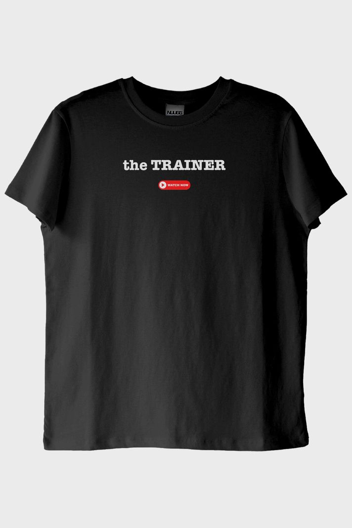 The Trainer Siyah Tişört ön görsel