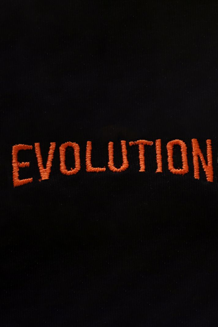 Turuncu Evolution Nakışlı Hoodie - 5. görsel