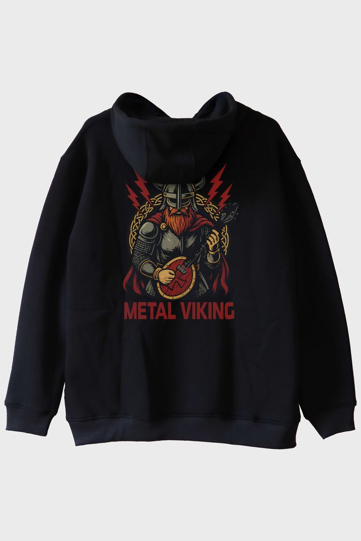 Metal Viking Siyah Hoodie ön görsel