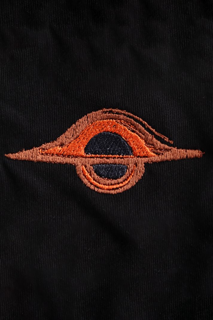 Gargantua Kara Delik Nakış Desenli Bisiklet Yaka Sweatshirt - 4. görsel