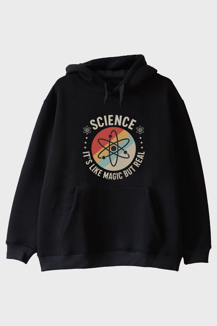 Magic Science Siyah Hoodie ön görsel