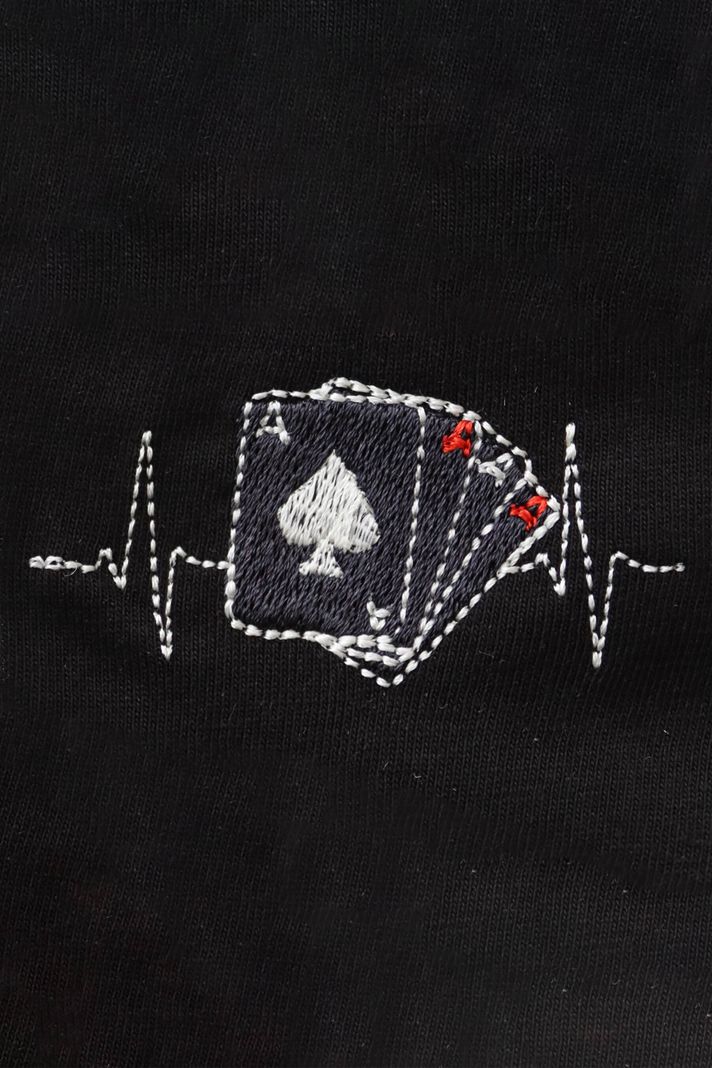 Kart Ritmi Siyah Bisiklet Yaka Sweatshirt - 4. görsel