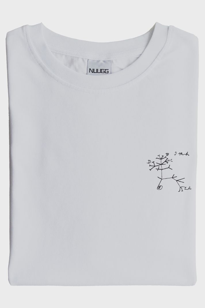 Darwin'in "I Think" Notu Desenli Nakış Tişört - 4. görsel