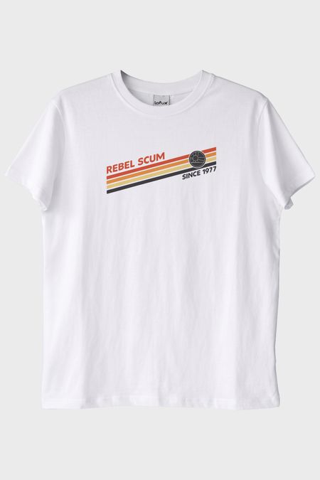 Retro 'Rebel Scum' Grafikli Star Wars Beyaz Tişört