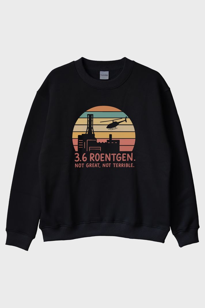 3.6 Roentgen Siyah Bisiklet Yaka Sweatshirt ön görsel