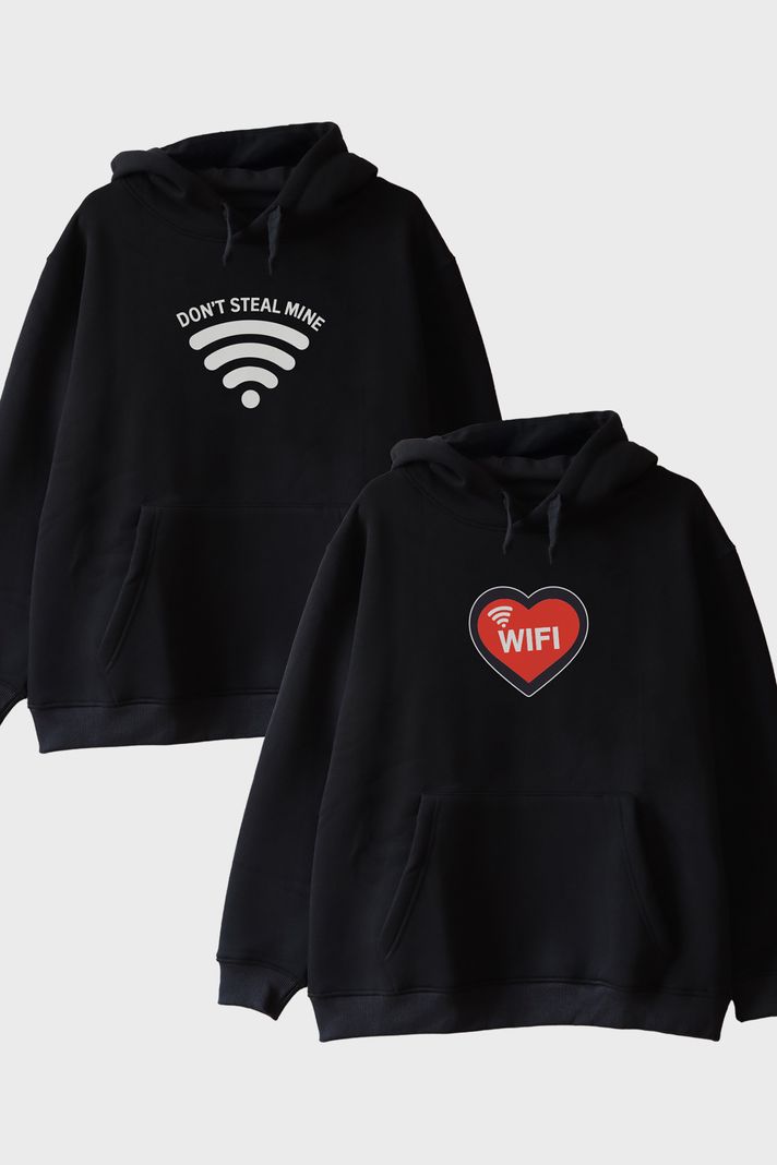 Don’t Steal My Wifi Siyah Hoodie ön görsel