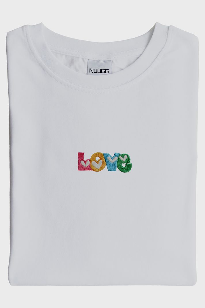Love Desenli Nakış Tişört - Sevgililer Günü Tasarımı - 4. görsel